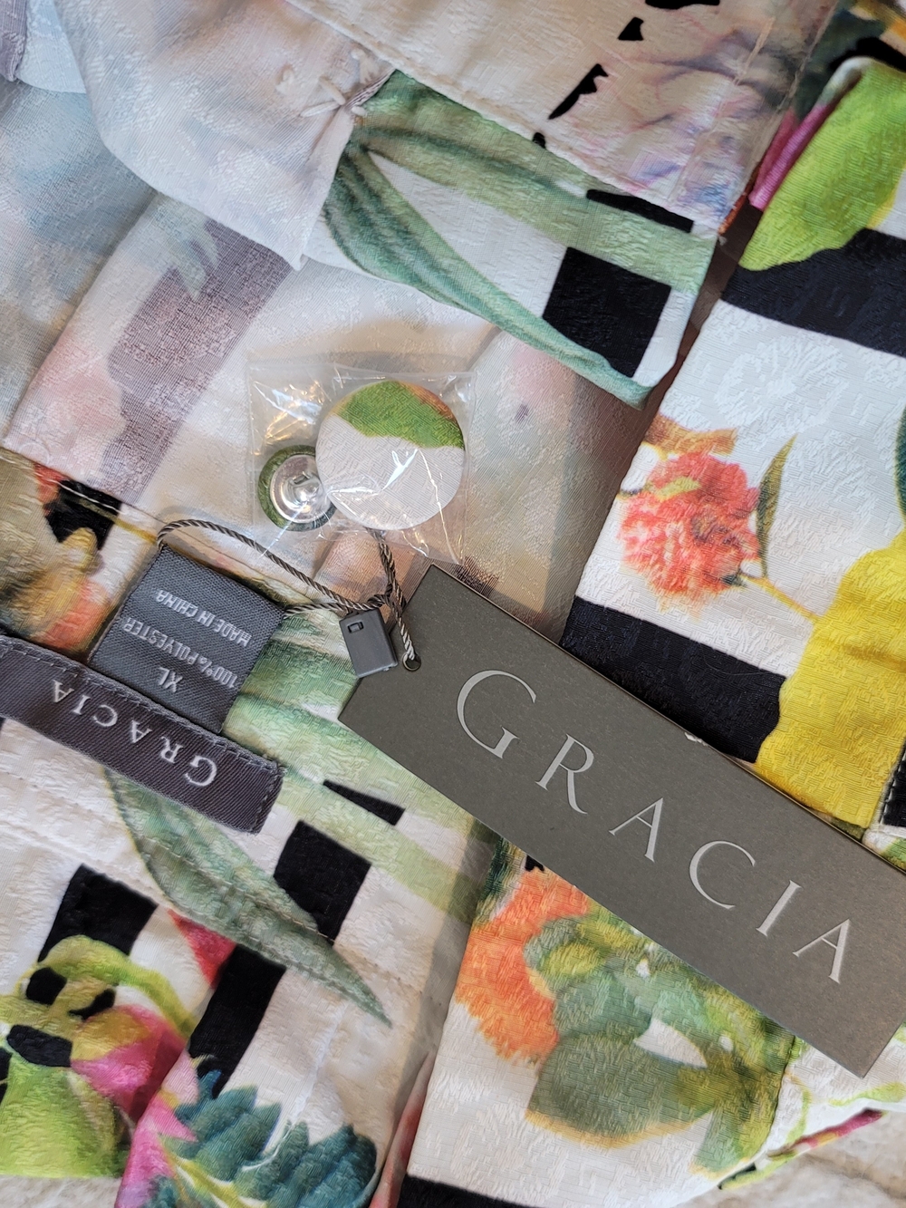 NWT Striped Floral Print Maxi Skirt GRACIA Boho Pockets Women's Size XL - Picture 6 of 7
